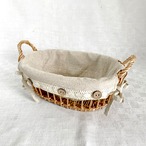 布付きかご　バスケット　フルーツ・パン入れ　小物入れ　リネン付き　パニエ 12otdg29