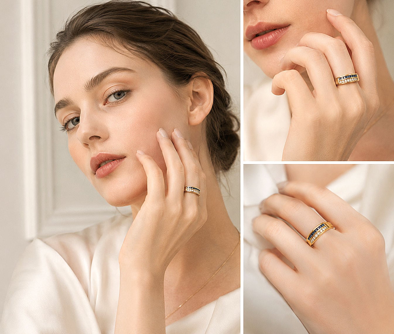 TIFFANY ティファニー K18 YG ダイヤモンド サファイア リング 8P