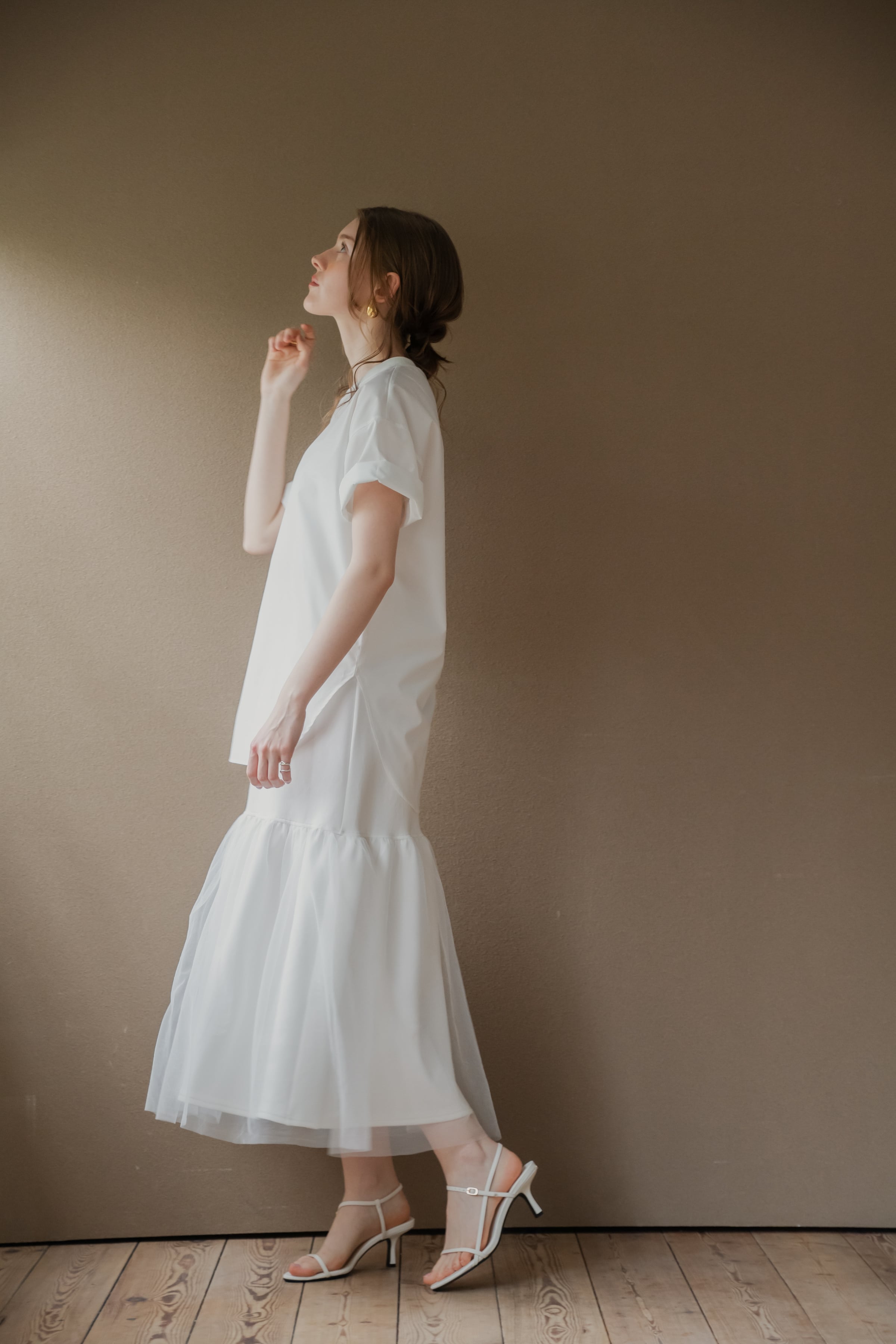 pois ポワ hem tulle skirt ホワイト hem tulle skirt | pois