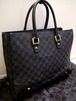 16万◆GUCCI グッチ GG柄xスタッズ ユニセックス A4対応ビジネス可 キャンバスxレザー トート ハンド バッグ◆ 書類対応で通勤通学に大活躍