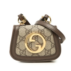 グッチ GGスプリーム インターロッキングG ブロンディ ショルダーバッグ 698635 ベージュ ブラウン レザー レディース GUCCI 中古