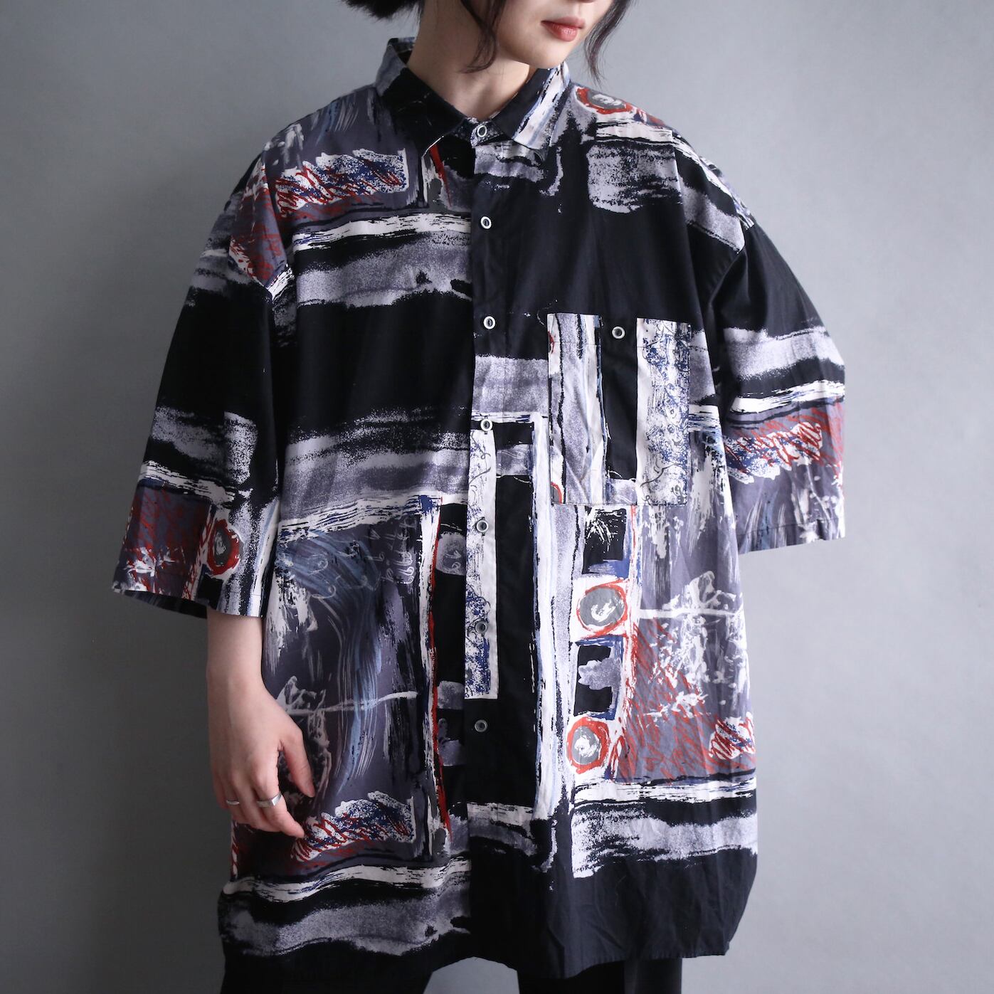 mode coloring art graphic XX loose h/s shirt
