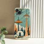 受注生産 iPhoneケース UFOと白い都市のレトロ宇宙｜レトロ宇宙 RFSP030B
