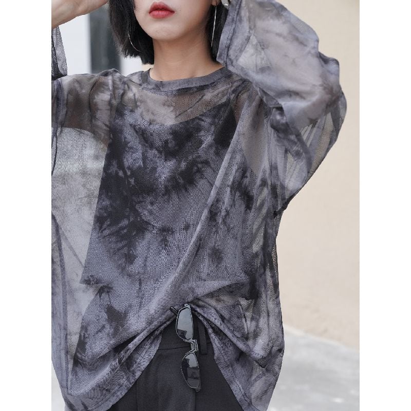 tie dye sheer pullover camisole set 101142