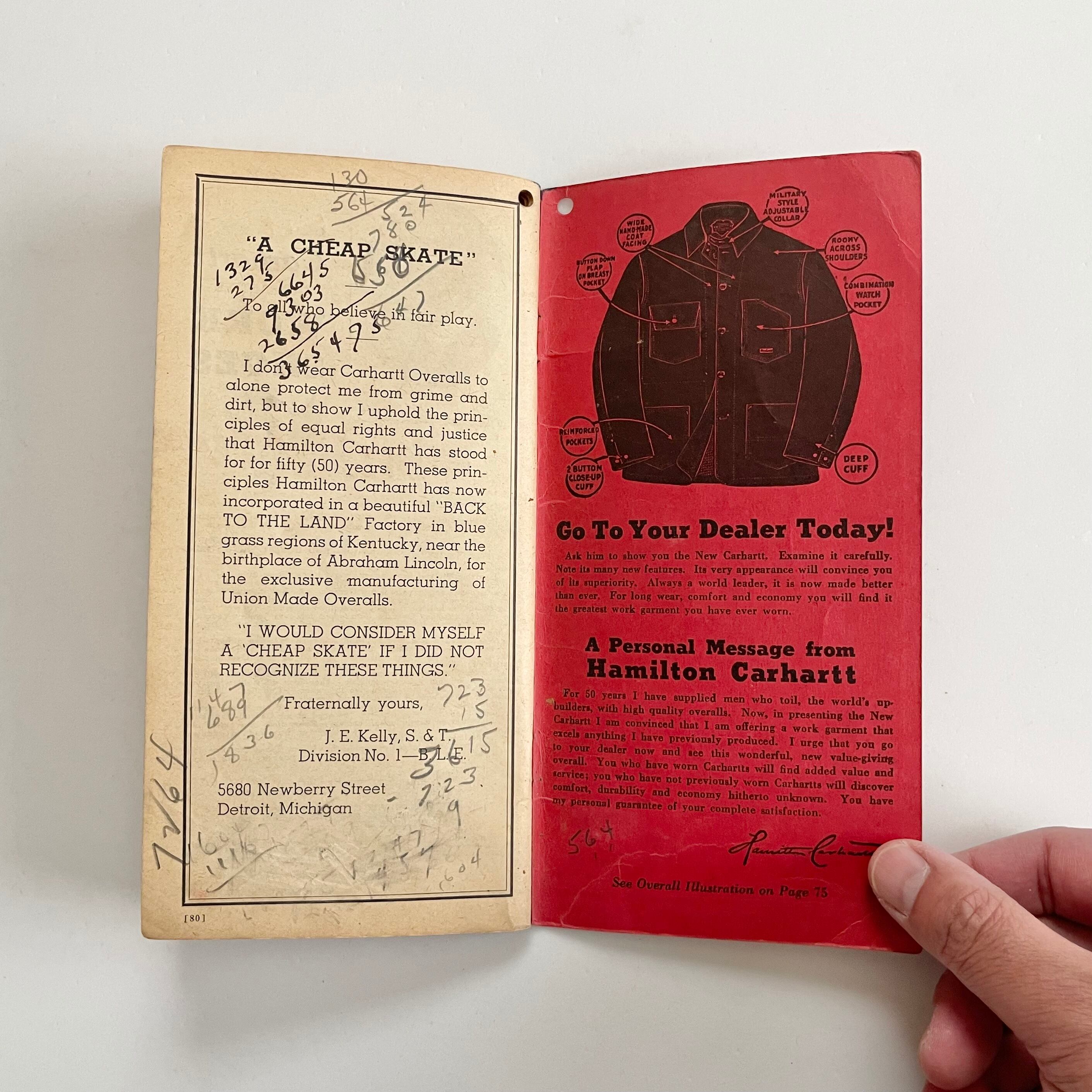 1935-36】 Carhartt 'Time Book' | swallows