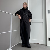 裏起毛ハーフZIPショート丈PK/チャコール