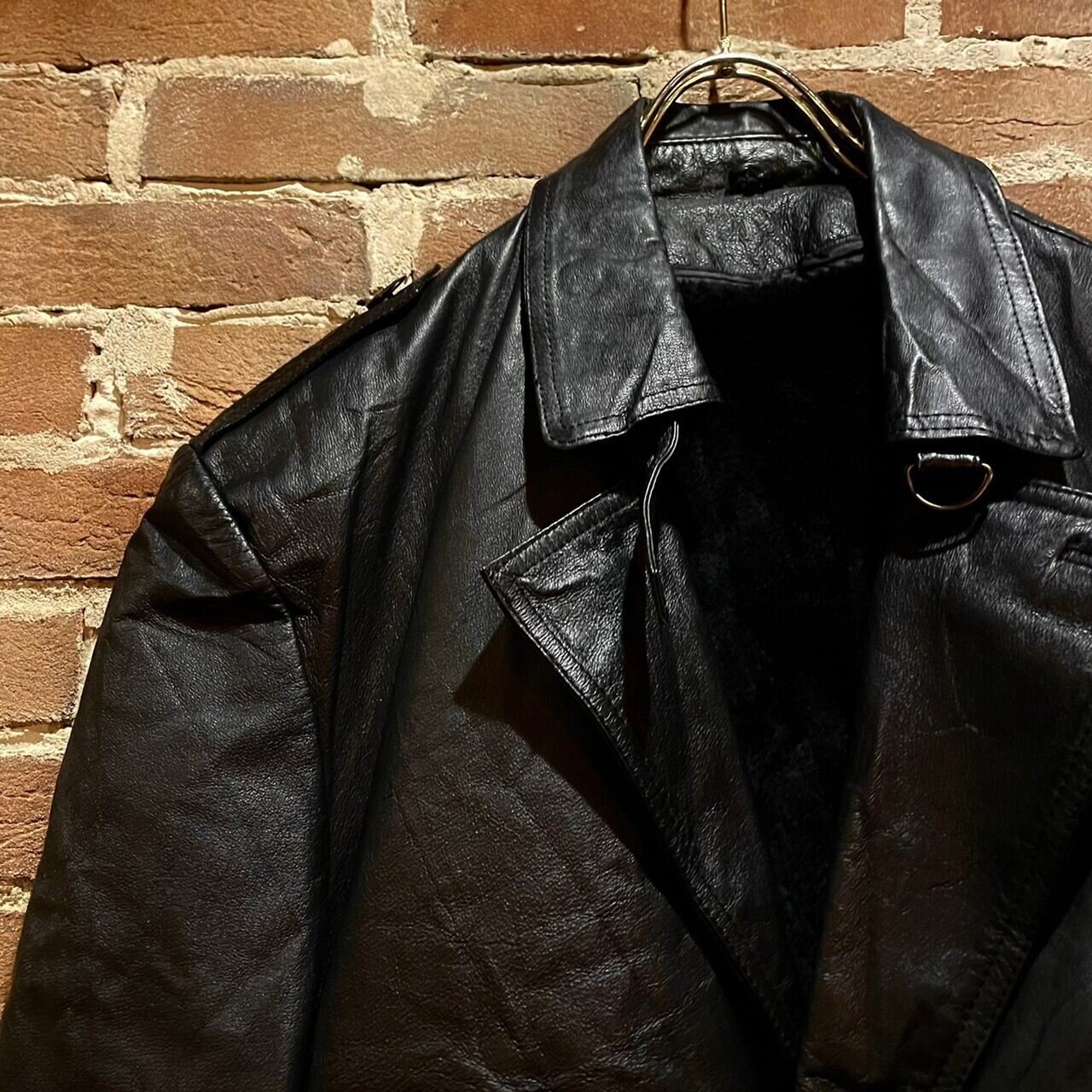 【下北沢Caka】ヴィンテージ　レザートレンチコート　ブラック 下北沢Caka】ヴィンテージ レザートレンチコート ブラック 下北沢Caka