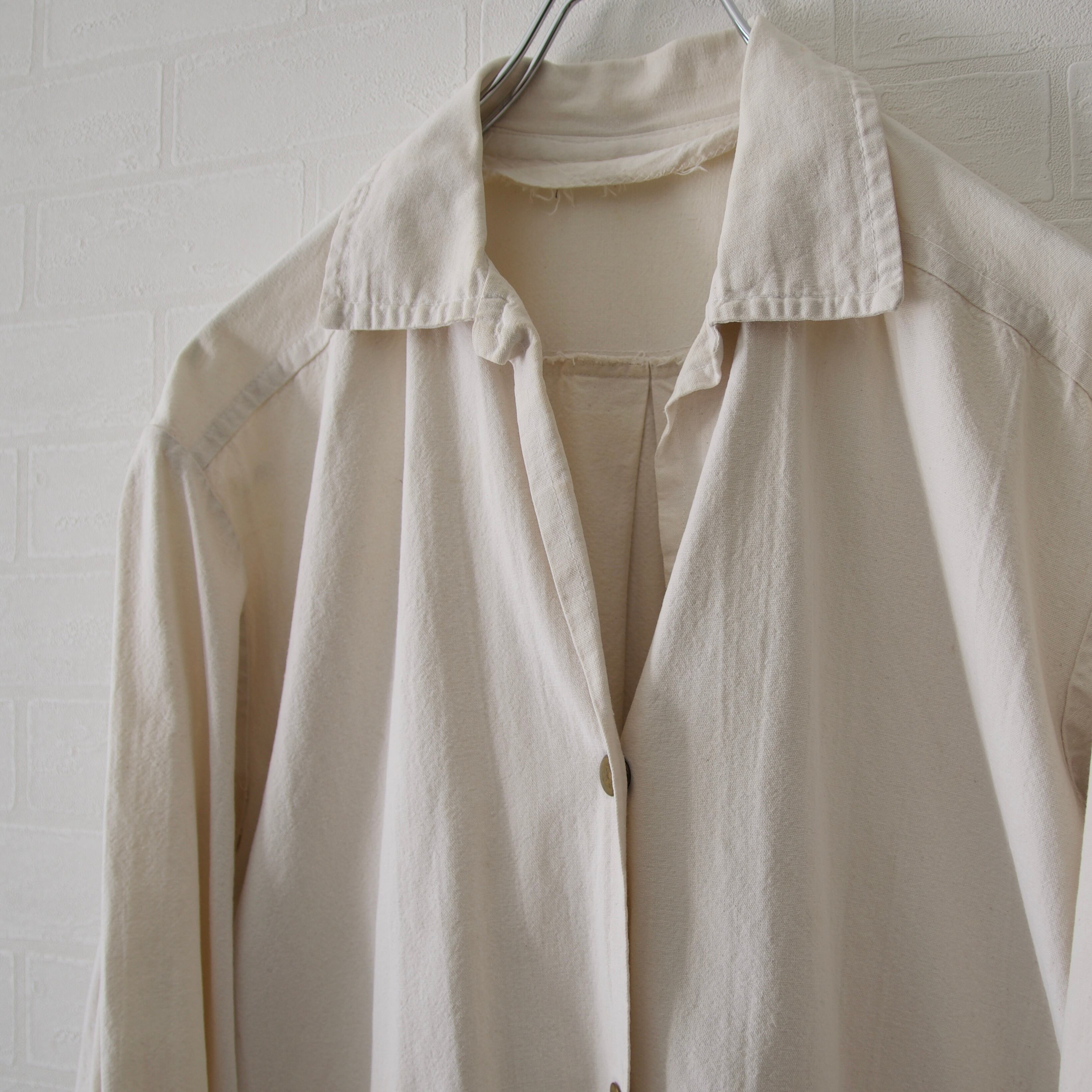 70sフランス製 ホワイト フレンチワークジャケット ユーロワーク