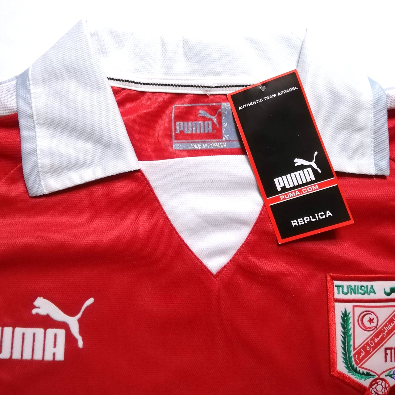 プーマ PUMA 2004年 チュニジア代表 サッカー ユニフォーム 2番 チュニジア代表 2004 Puma アウェイ半袖 ユニフォーム（インポートS