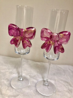 リボンシャンパングラス　