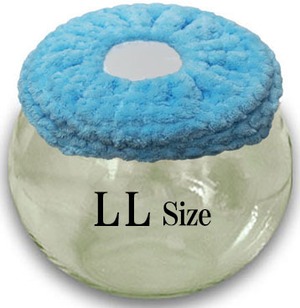 【LLサイズ】スカイ　チンチラ　デグー　砂浴び容器　飛び散り防止　ブラッシング効果  Chinchilla's glass ball for dust bath [LLsize] fluffy ring is [ sky color] .