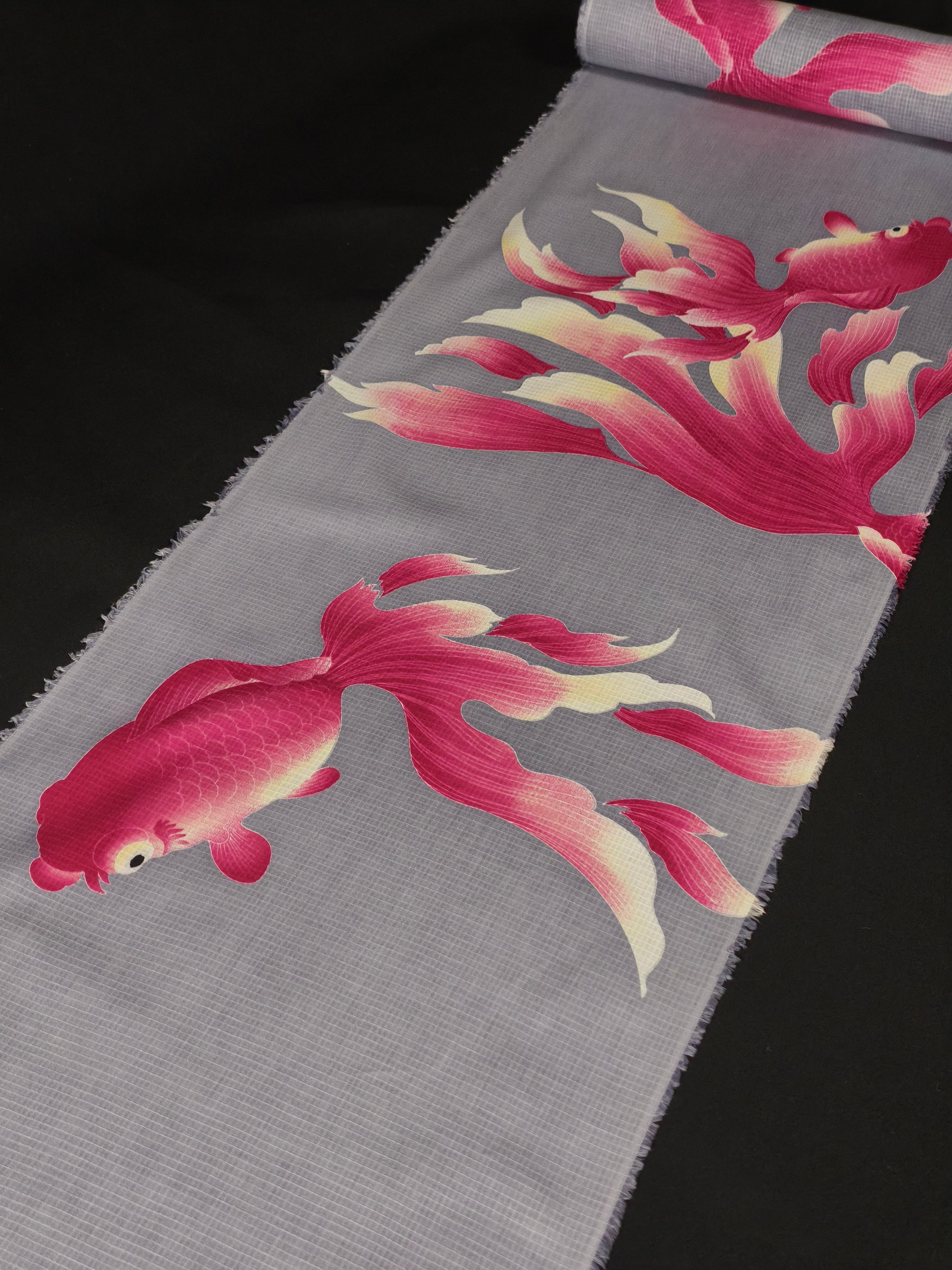 浴衣｜誉田屋源兵衛｜金魚 グレー・ピンク｜【OUTLET】 | やまぶん呉服店