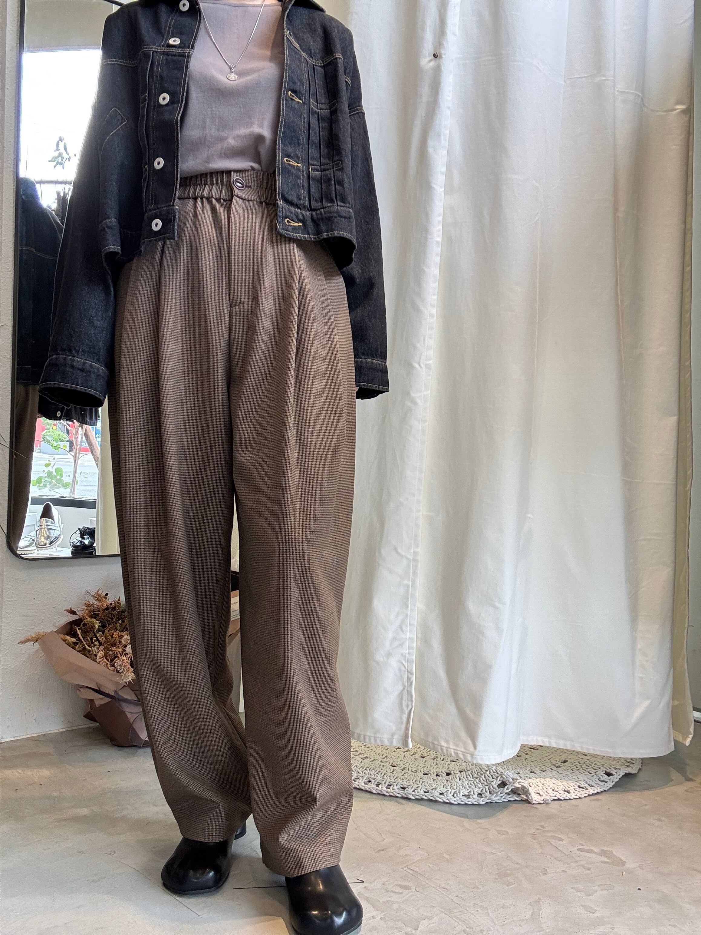 PASSIONE】千鳥柄タックコクーンパンツ 536658 | MIEL select shop