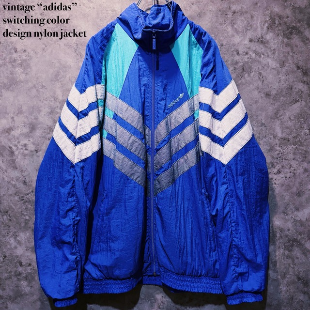 【doppio】vintage “adidas” switching color design nylon jacket