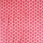 ブロックプリント生地【50cm単位】インド綿 ハート柄 生成り×ローズピンク #21310-RD1【再入荷】