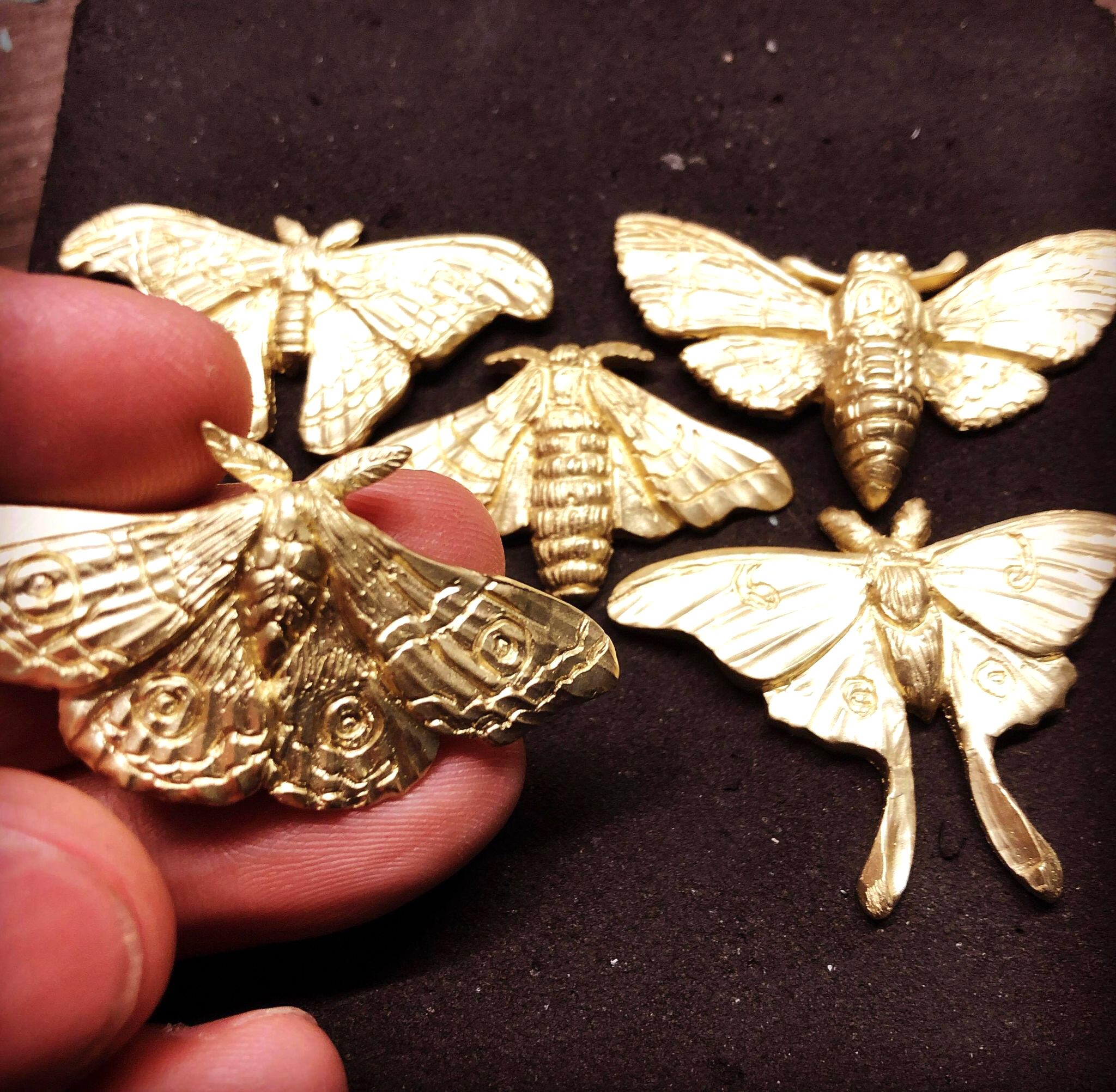 ヤママユガ クリップ【生き物図鑑】【蛾シリーズ】【真鍮】【ネクタイ