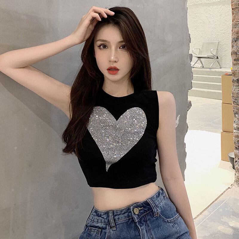 ノースリーブTシャツ ショートブラック ピュア ガールズファッション61851379118