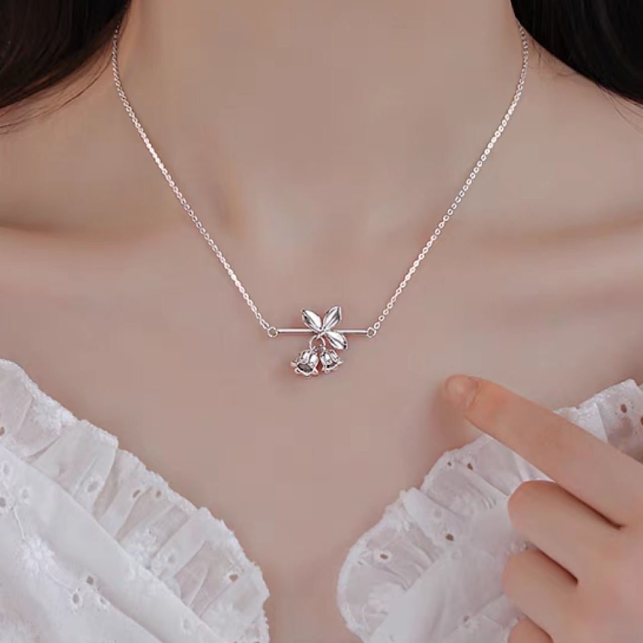 ネックレス シルバー チューリップ ペンダント