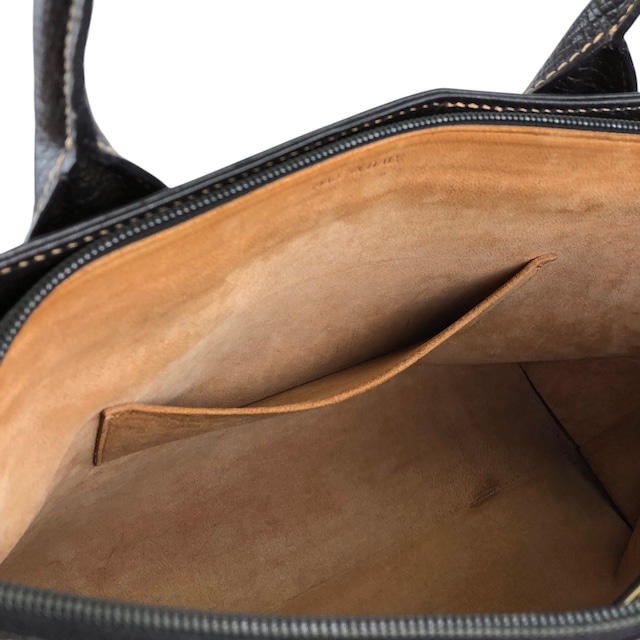 LOEWE ロエベ ハンドバッグ ブラック ロゴ型押し レザー トートバッグ 2WAY vintage ヴィンテージ オールド pfe4su