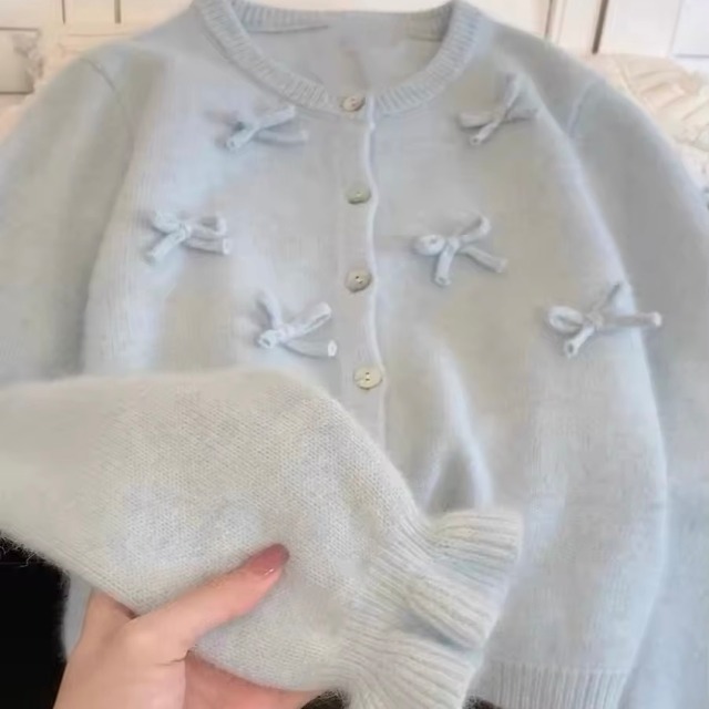 リボンカーディガン