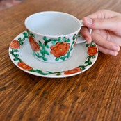 村田菜穂美作 鉄絵赤花唐草 ストレートマグ(ソーサ皿は別売)