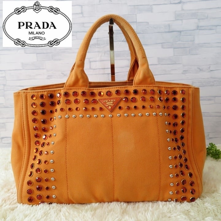 ◎商品良品✨PRADA プラダ トートバッグ カナパ M オレンジ