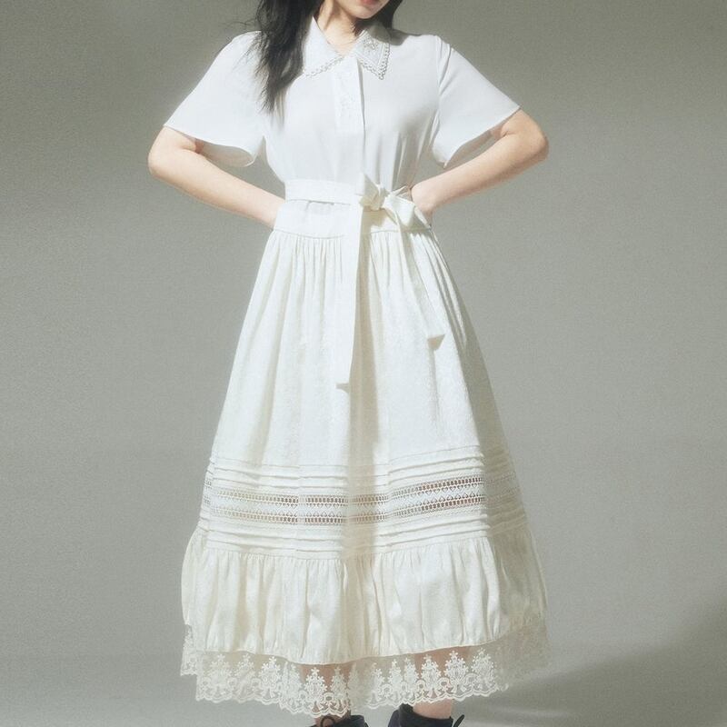 ロング ワンピース 半袖 Risshua