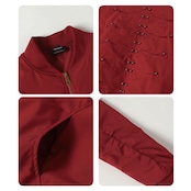 【暖かさUP】リベット刺繍 中綿ジャケット T1981