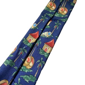 HERMES hawaiian print silk tie