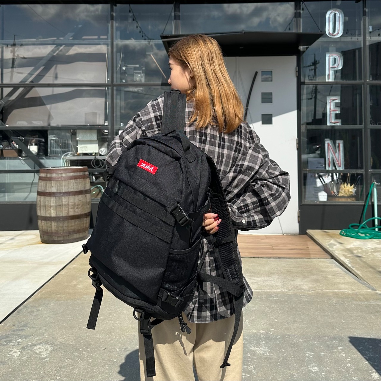 【X-girl】MILLS LOGO ADVENTURE BACKPACK 【エックスガール】