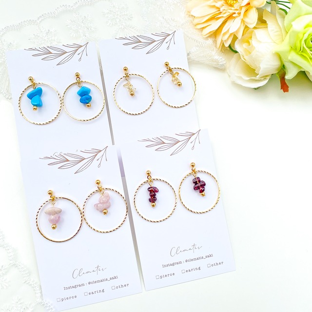 ◇S-8 in  the ring／イヤリング、サージカルステンレス