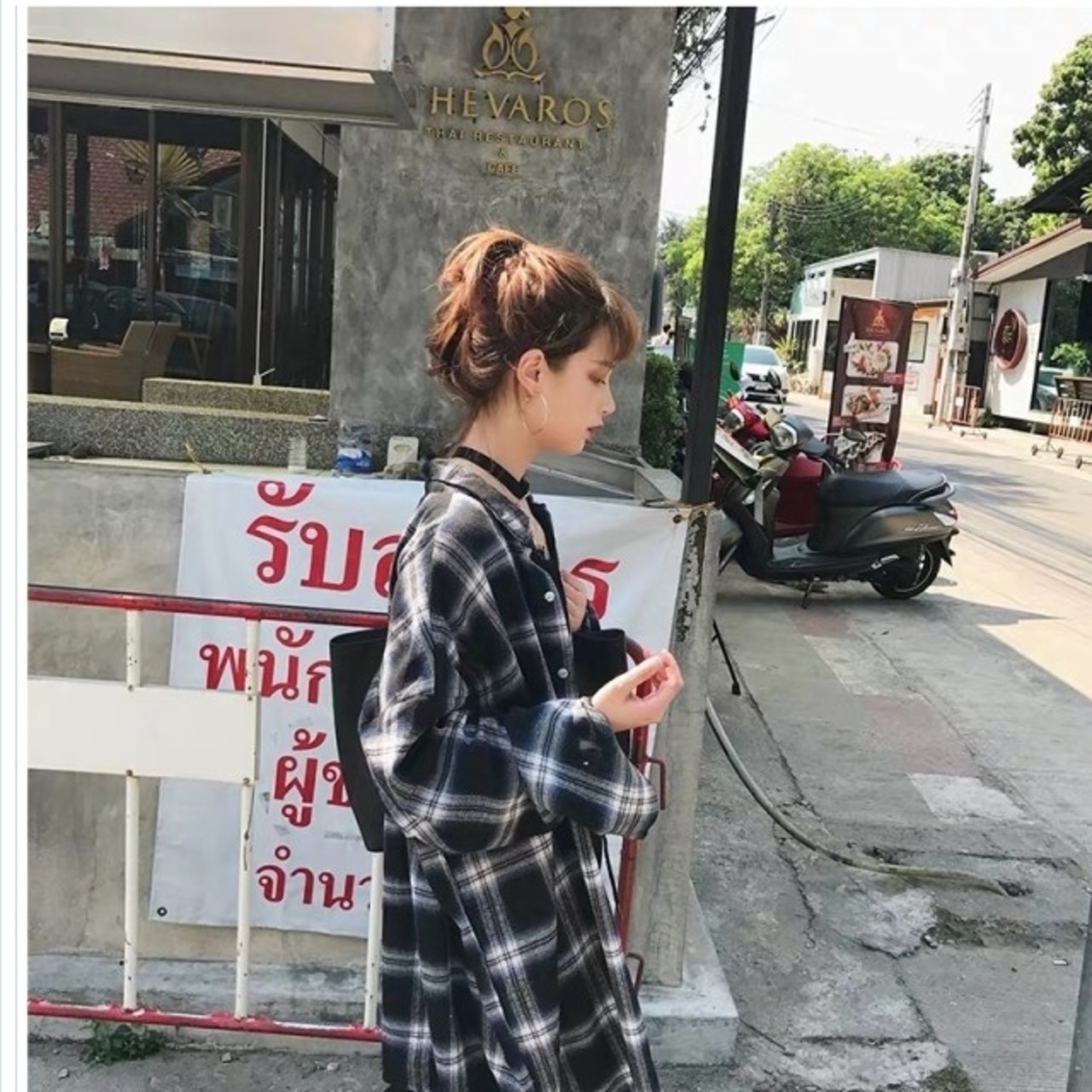 大人カジュアル レディース 春服 チェック柄 オーバーサイズブラウス 