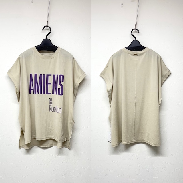 【MICA&DEAL/マイカアンドディール】"AMIENS"ロゴTシャツ(ライトベージュ)