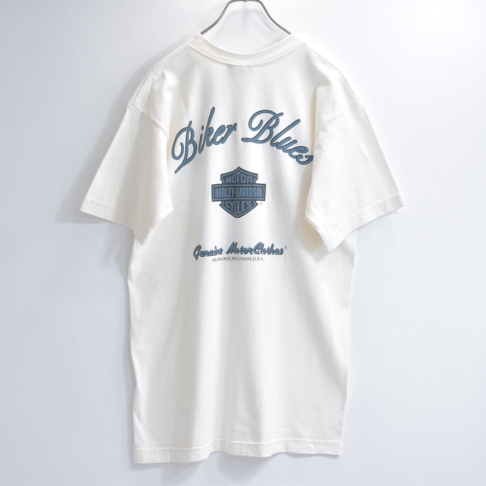 90s USA製 HARLEY-DAVIDSON BIKER BLUES ウィング両面プリント Tシャツ