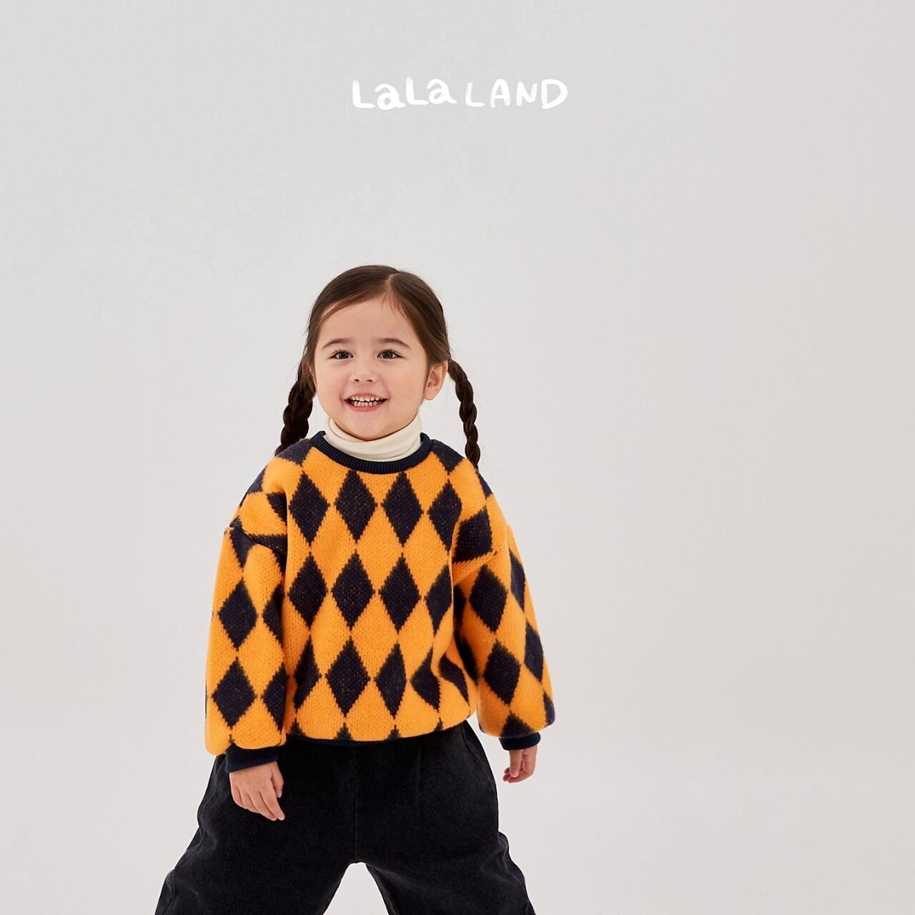 «sold out»«LaLa Land» アーガイルニットスウェット 2colors
