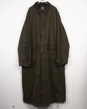 【Caka act2】“Harley Davidson” Leather Collar Long Coat