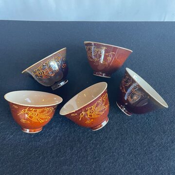 Japan Antique 大明年製 豆皿 江戸期 染付 古伊万里 馬 人物図 3寸皿 2 