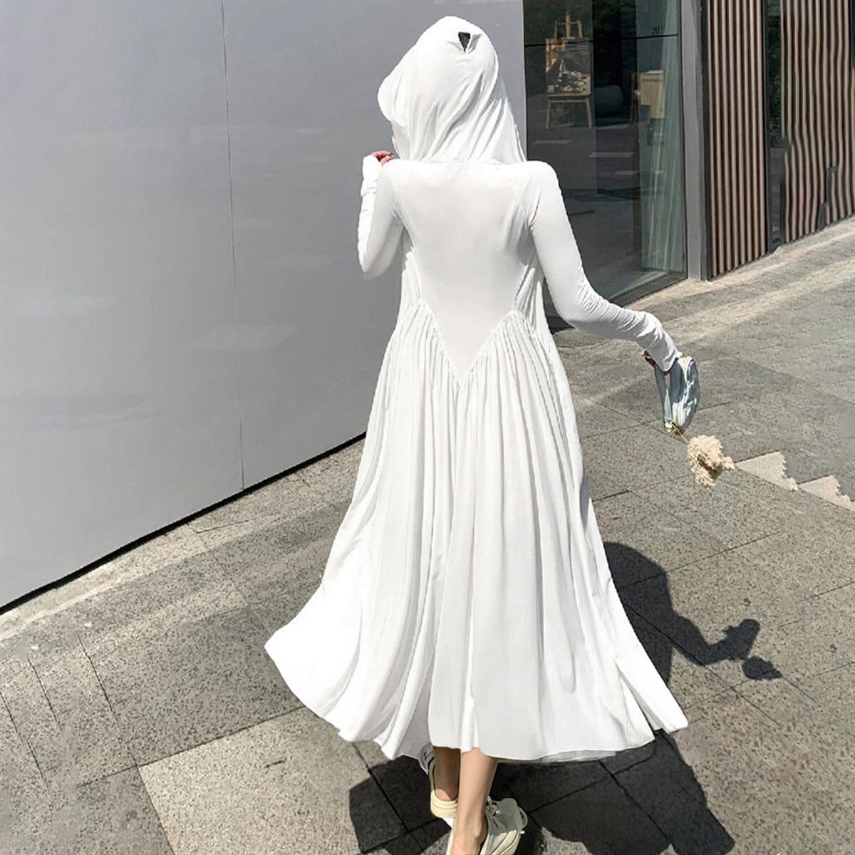 ラッシュガード ロング UV対策 レディース 夏 韓国 パーカー ワンピ 薄手 接触冷感 日焼け防止 UPF50+ サンバイザー付き アウター 羽織り 紫外線対策 渦しい 大人可愛い 大人女子