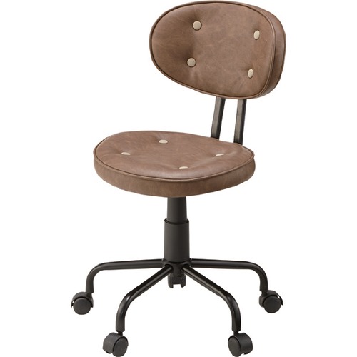 デスクチェア ブラウン 昇降機能付 キャスター付 椅子 チェア 書斎椅子 ワークチェア ミッドセンチュリー インテリア 家具 おしゃれ