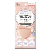 三次元ダイヤモンドマスク プラチナシリーズ フリーサイズ アプリコット 5枚