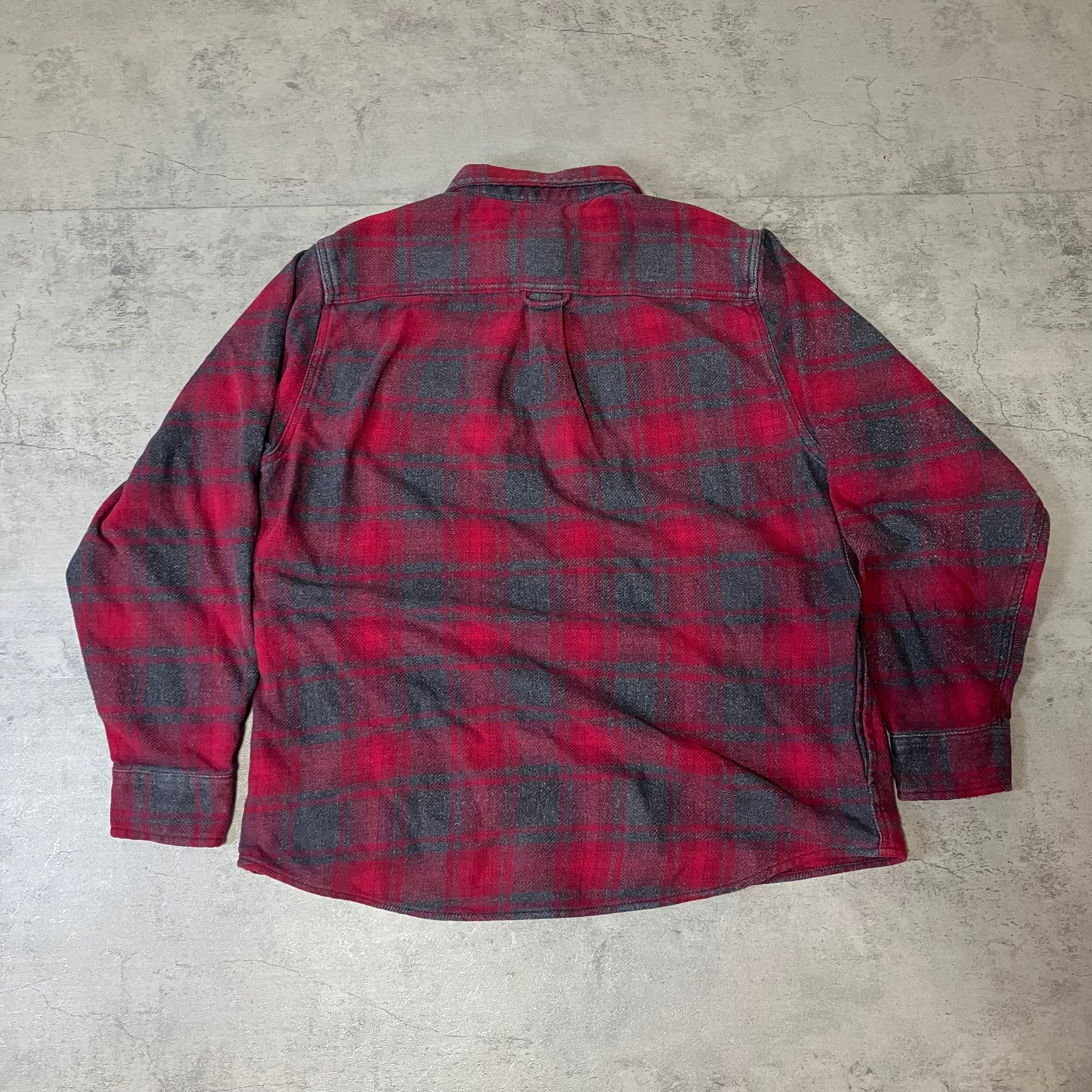00s ORVIS ヘビーネルシャツ 赤×グレー ネル フランネルシャツ ワーク