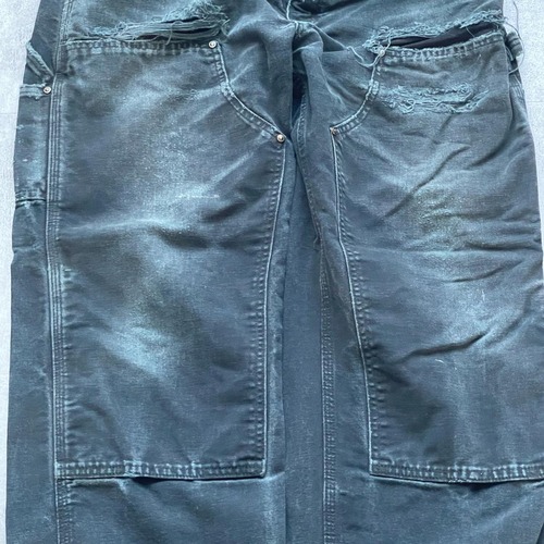USA生地製 ブラック ダブルニー Carhartt B136 36×30 詳細写真5