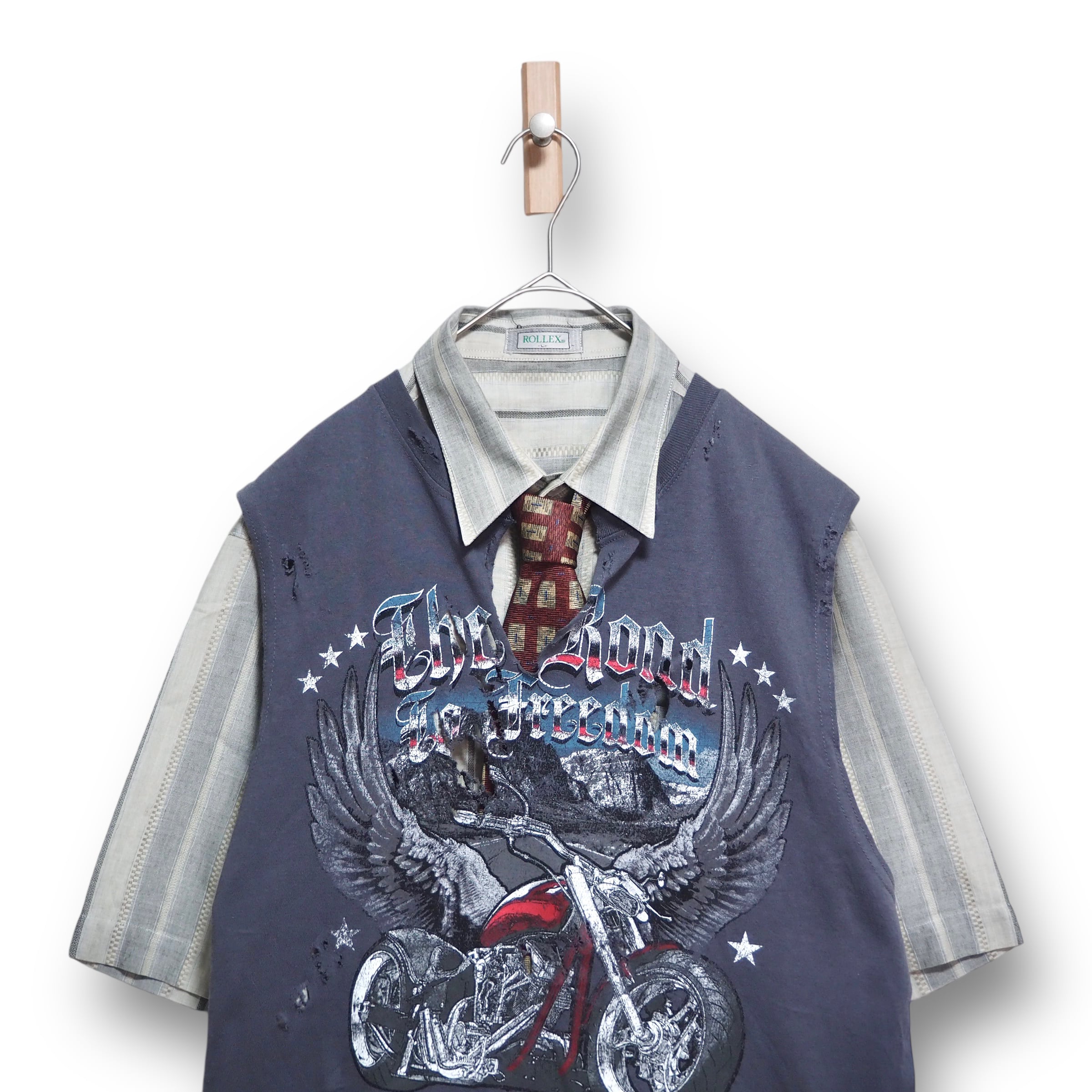 【VINTAGE】ネクタイシャツ+ボロベスト