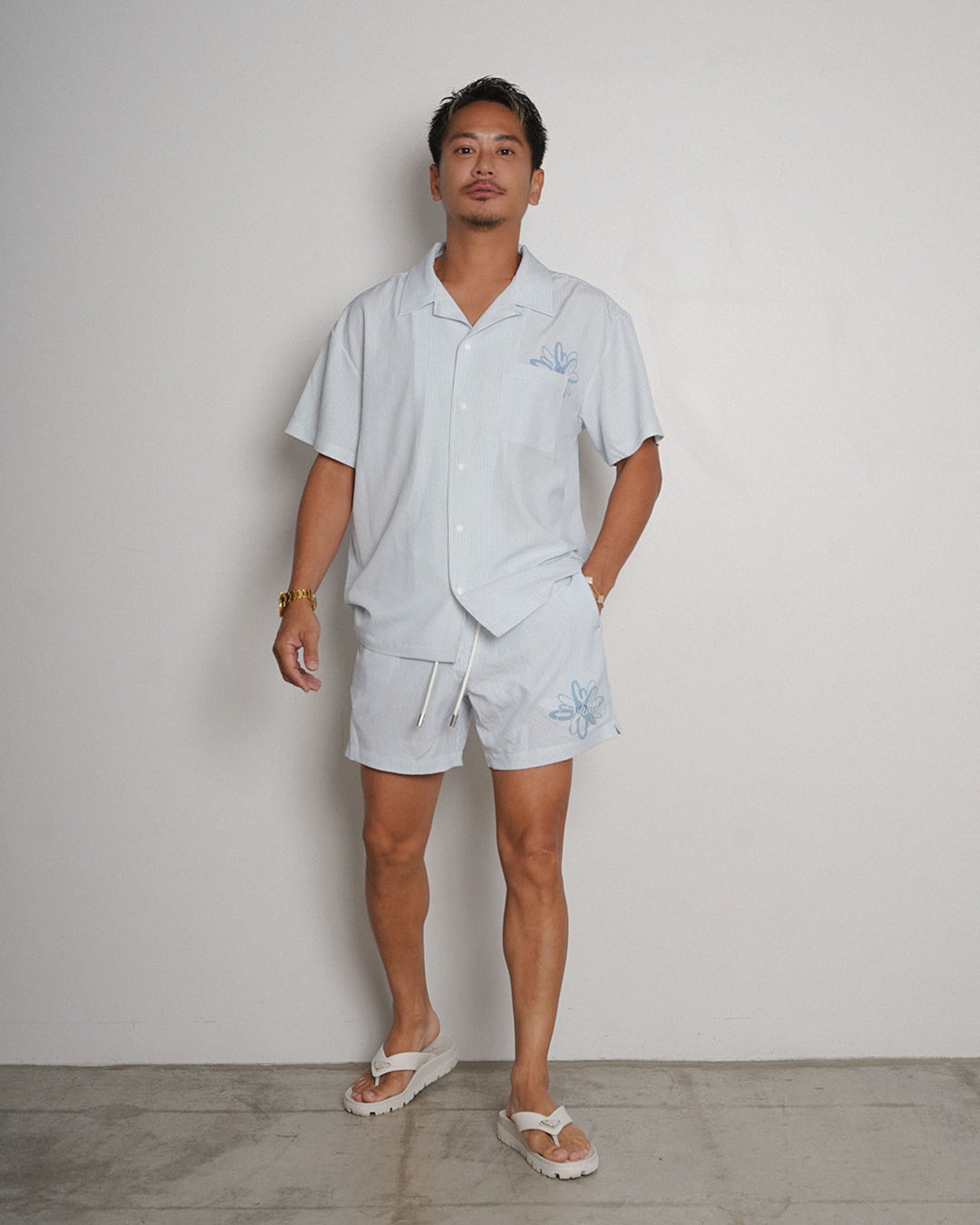 【SUNS】Suns EMBROIDERY SEERSUCKER BOARD SHORTS［RSW105］