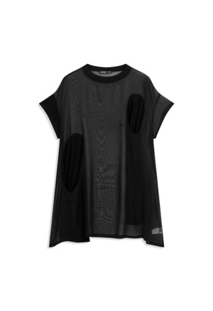 [OPEN YY] SHEER CONVERTIBLE DRESS, BLACK 正規品 韓国ブランド 韓国通販 韓国代行 韓国ファッション オープン ワイワイ 日本 店舗