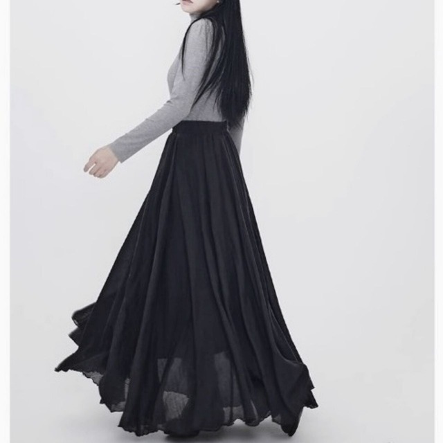 Elegant pleated A-line skirt【2color】 C0805