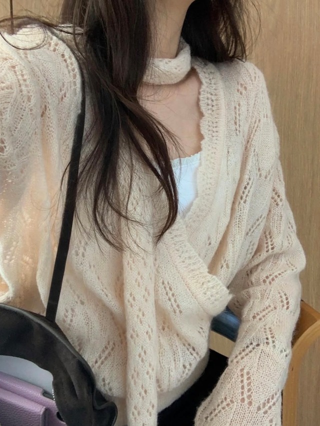 (予約) pretty young thing / Posi wrap knit set 2color　