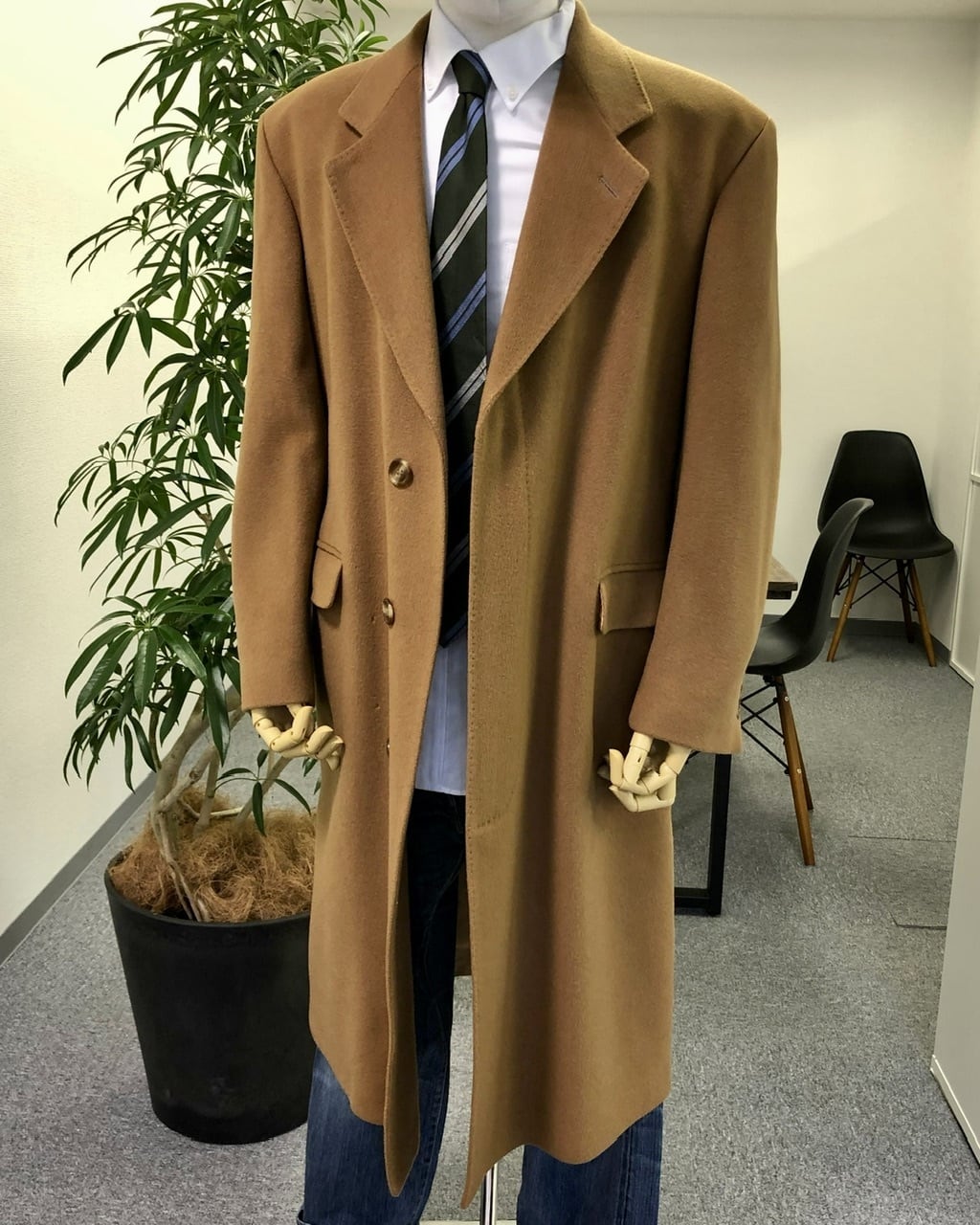 vintage cashmere long chester coat