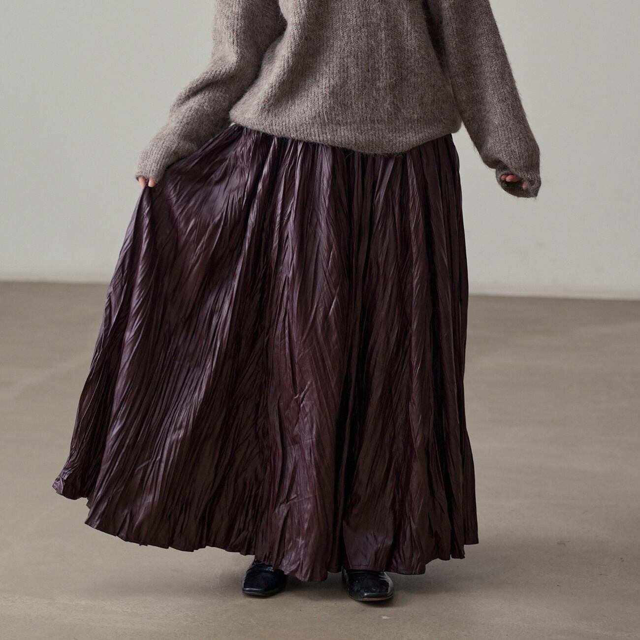 random pleats skirt j-0041