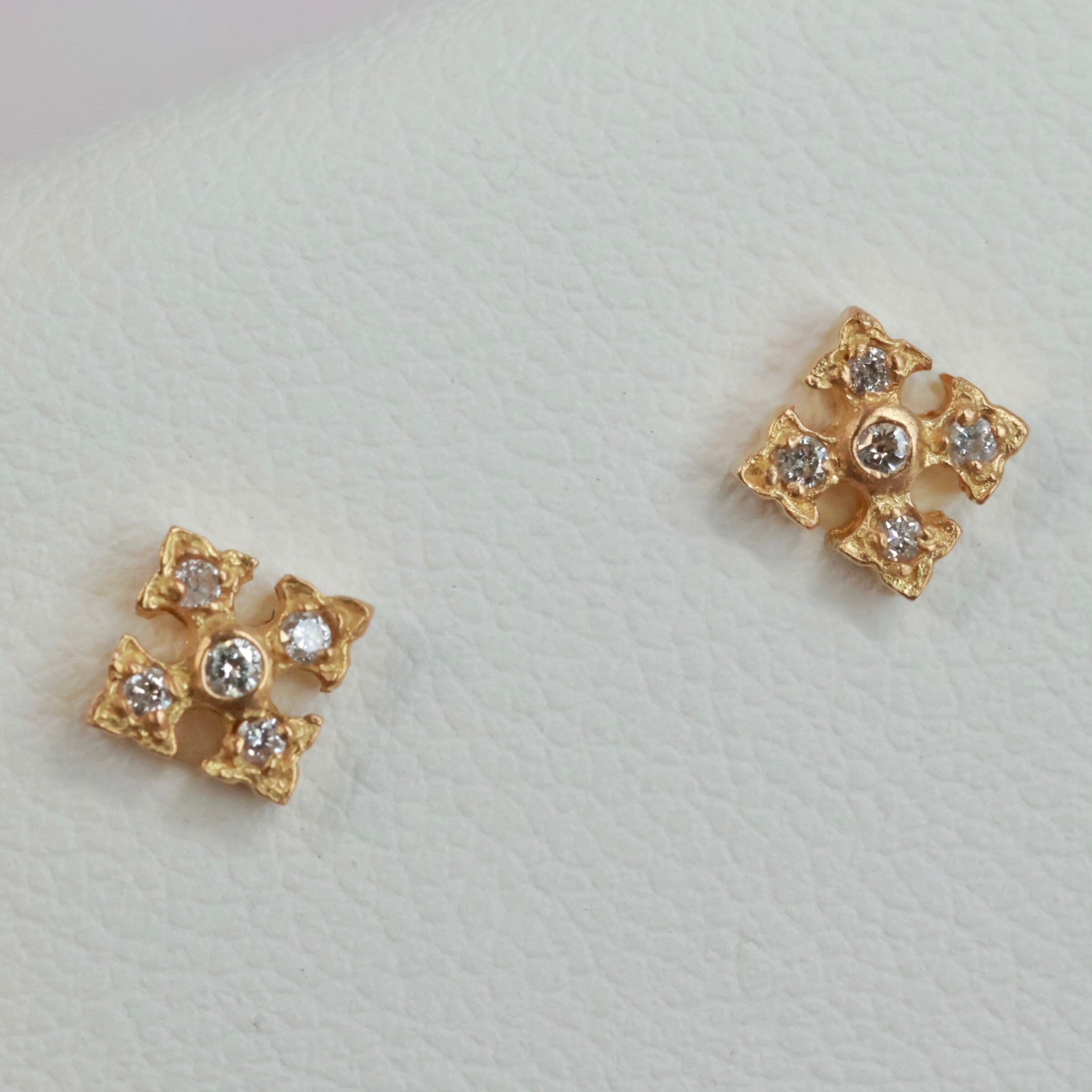 18K ローリーロドキン ダイヤモンド ピアス 750 K18 Loree Rodkin 彫金